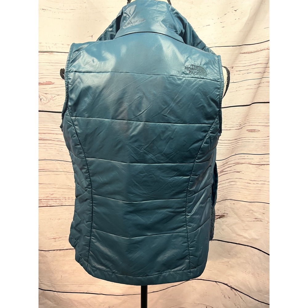 The North Face Teal Insulated Puffer Vest Women's XS Primaloft Collar Snap‎ - Picture 4 of 4